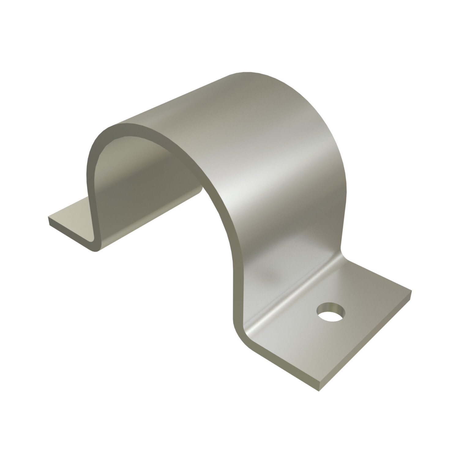 P2558-20-SS 1-Piece Pipe Strap, 2 in Nominal, 1000 lb Load, HRPO Steel