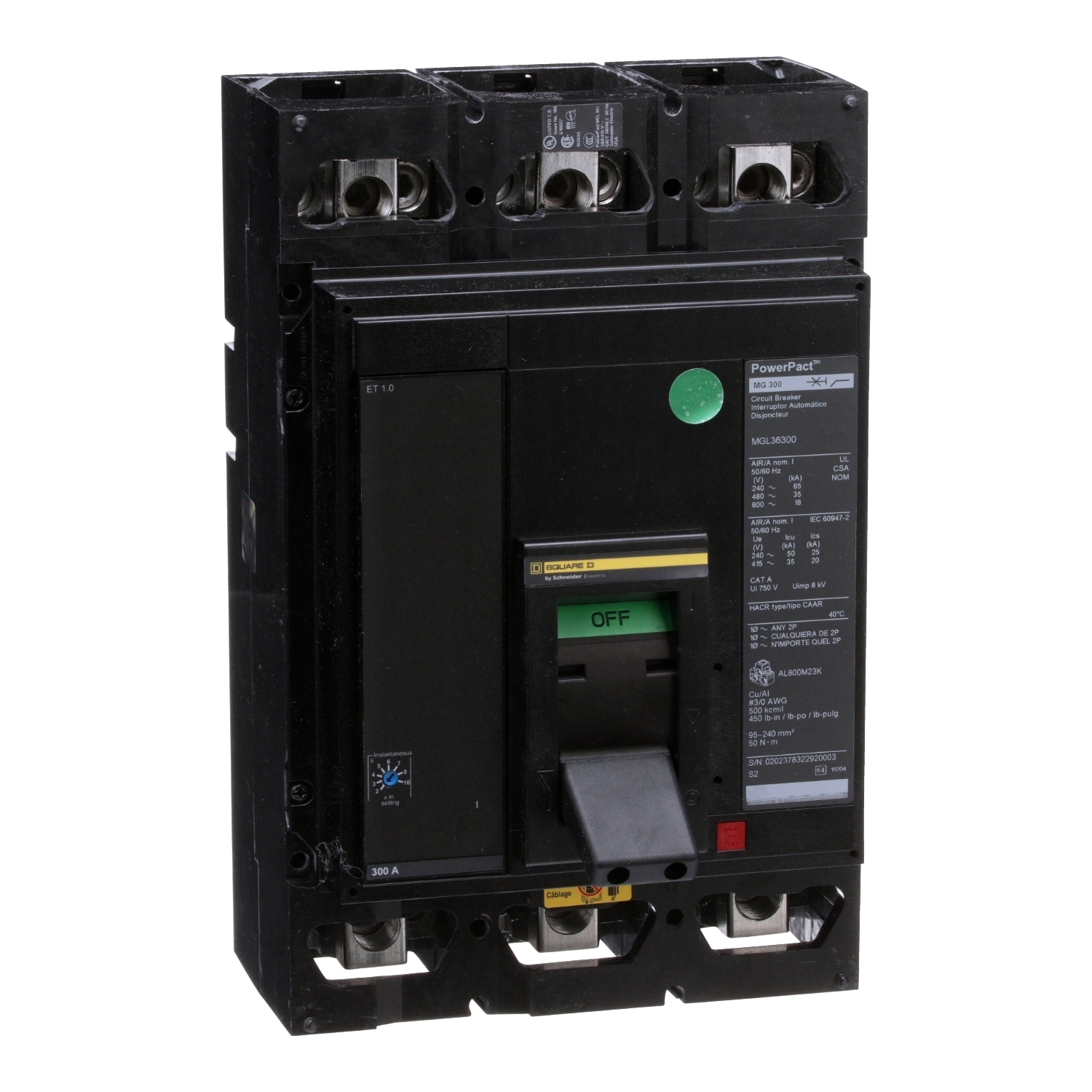 MJL36700 Molded Case Circuit Breaker, 700 Amp, 3 Pole, 600V