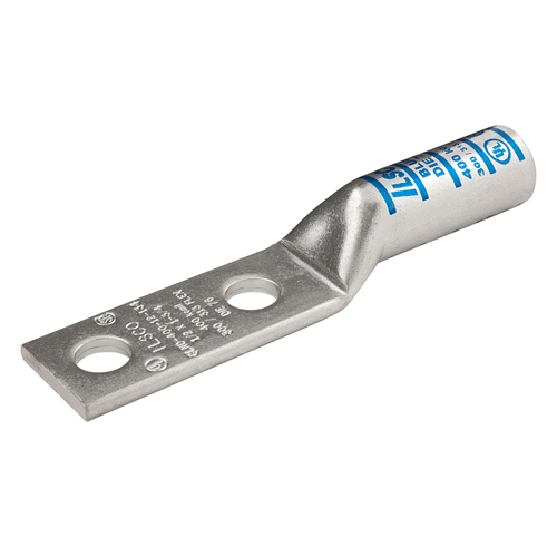 CLND-2/0-12-134 SureCrimp CLND 2-Hole Lug Compression Connector, 4 to 2/0 AWG Flex Copper Conductor, Die Code: ILD-45, 1/2 in Stud, Tin Plated Copper
