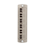 5F100-2IL OPT-X SDX Precision Molded Fiber Optic Adapter Plate, LC Duplex End A, LC Duplex End B, (12) 62.5/125 um OM1 Multi-Mode Fiber, Zirconia Ceramic Connector