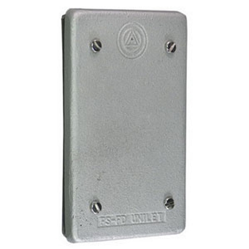 FSK-1B-CA Unilets Cast Weatherproof Device Box Cover, 4-9/16 in L x 2-13/16 in W, Blank Cover, Copper Free Aluminum