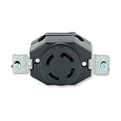 3430 3-Phase Y Extra Heavy Duty Non-Grounding Locking Receptacle, 120/208 V AC, 30 A, 4 Poles, 4 Wires, Black