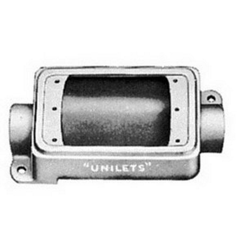 FS Device Box, 1-Gang, Feed-Thru, Type FSC, 1/2", Malleable Iron