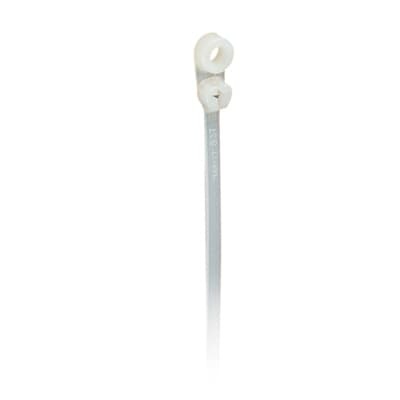 TY535M Ty-Rap Integrated Mounting Hole Cable Tie, 7.8 in L x 0.18 in W x 0.04 in THK, Nylon/Polyamide 6.6