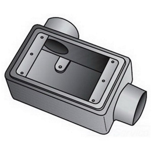 FDL175 Type FD Deep Heavy Duty Device Box With Internal Ground Screw, Feraloy Iron Alloy, 28 cu-in Capacity, 1 Gangs, 2 Outlets, 2 Knockouts, 4-11/16 in H x 2-15/16 in W x 3-1/16 in D
