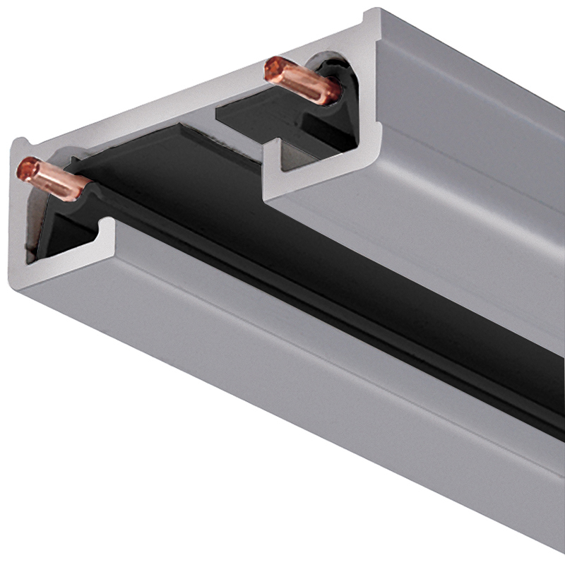 R 8FT SL R Series 1-Circuit Trac System, 8 ft L x 1-3/8 in W, Extruded Aluminum