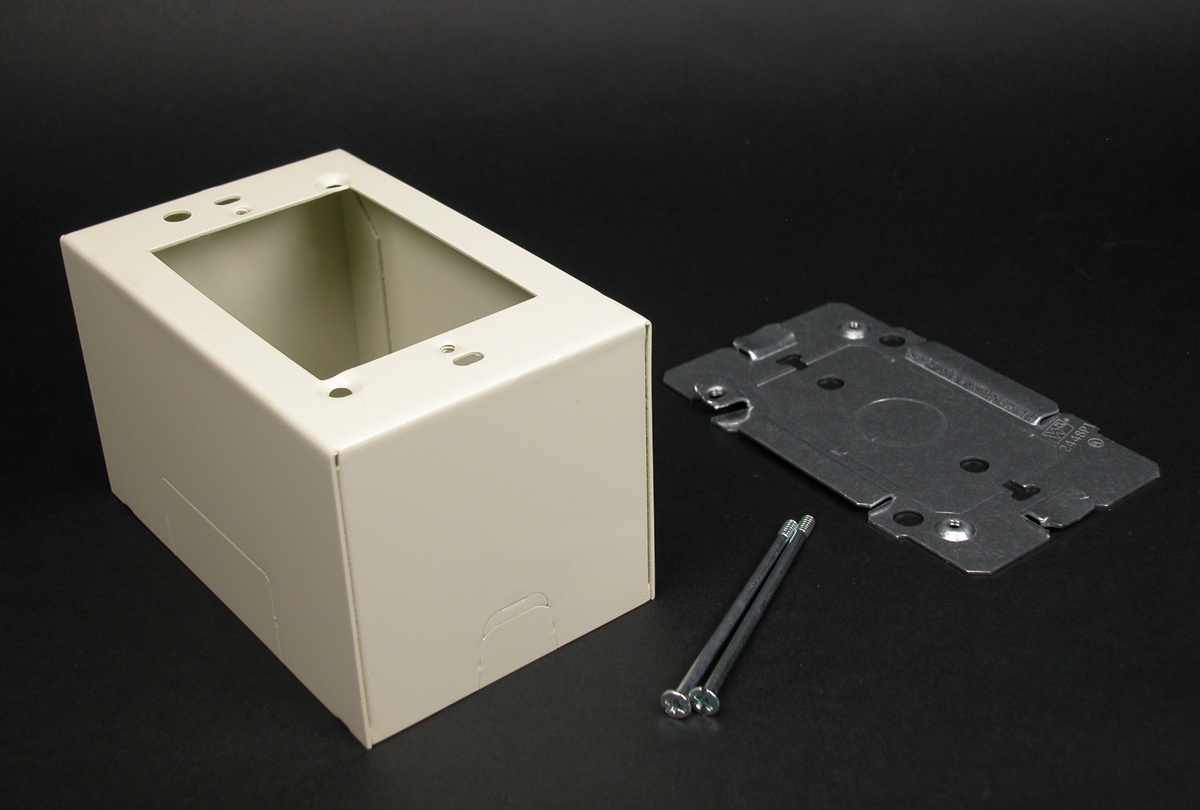 2444-FW 1-Gang Extra Deep Device Box, 4-5/8 in L x 2-7/8 in W x 2-3/4 in H, Steel, Fog White/Ivory