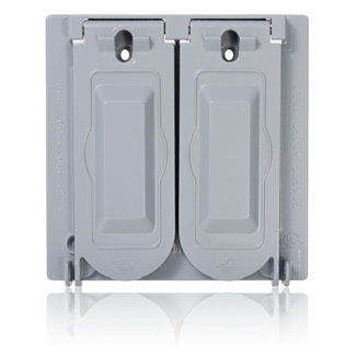 WM2V-GY Outlet Box Cover, 4.72 in L x 4.57 in W x 0.83 in D, Weatherproof Cover, Aluminum
