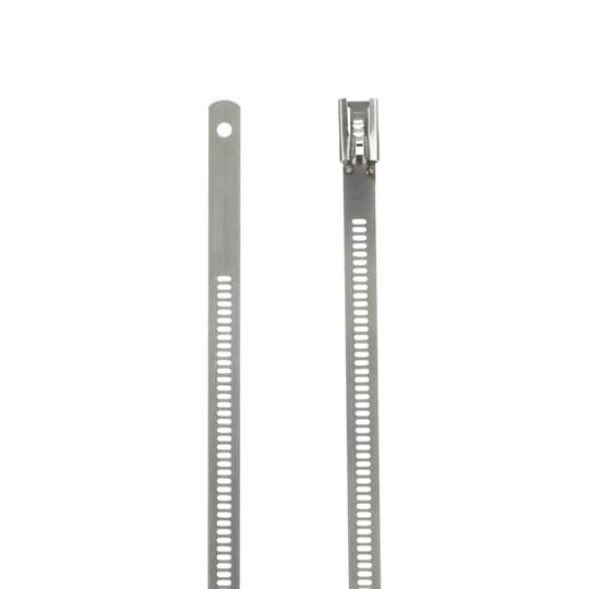 TYS24-280 Ty-Rap Cable Tie, 24 in L x 0.28 in W x 0.01 in THK, 316 Stainless Steel, Metallic Gray