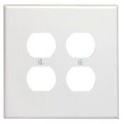 86116 Oversized Wall Plate, 2 Gangs, 5.31 in W x 5.25 in H, Thermoset, Ivory