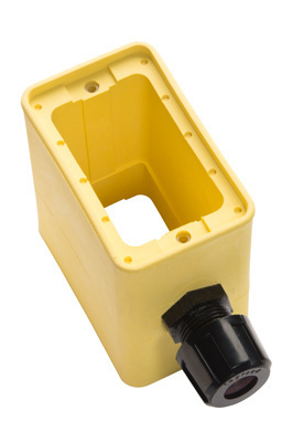 3099 Deep Depth Portable Outlet Box, 3.3 in L x 2-1/2 in W, Rubber, Yellow