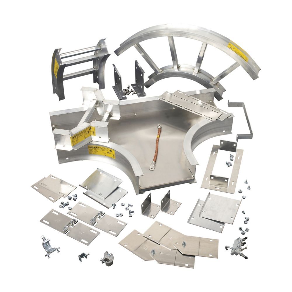 6A-24-90HB12 Horizontal Bend, 24 in W Tray, 90 deg, 12 in Bend Radius, Aluminum