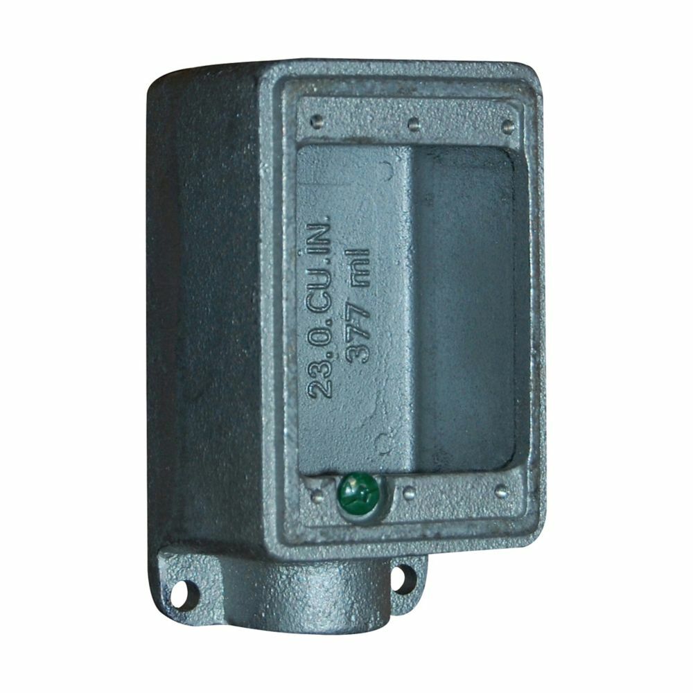 FDM3 Condulet 1-Entry Deep Device Box With Mounting Lug And Ground Screw, 1 in Trade, 1 Gang, Malleable Iron, Electro-Plated Zinc