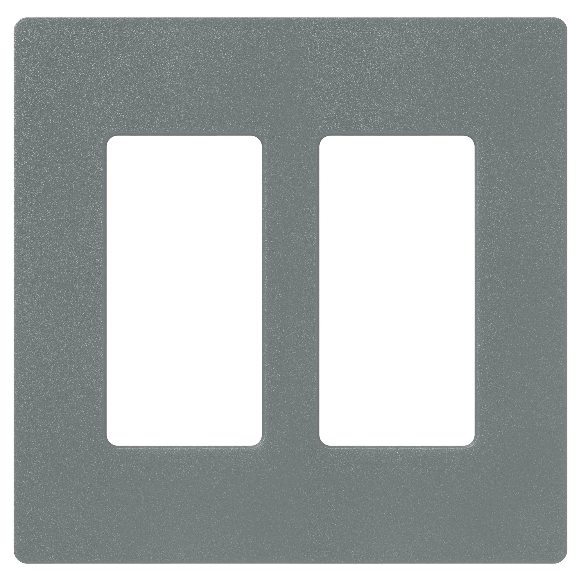 SC-2-SL Claro Wall Plate for Decorator-Style Dimmers, Switches, and Outlets, 2 Gang, Satin, Slate