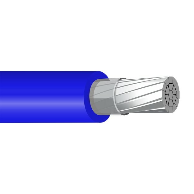 XHHW Cable, 2/0 AWG, Blue, Stranded, Aluminum Conductor, 2500 Foot Reel
