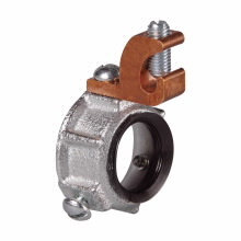 HGLS2C Grounding Setscrew Threadless Throat Conduit Bushing, 14 to 4 AWG AC Cable, 3/4 in Trade, Malleable Iron, Zinc Plated