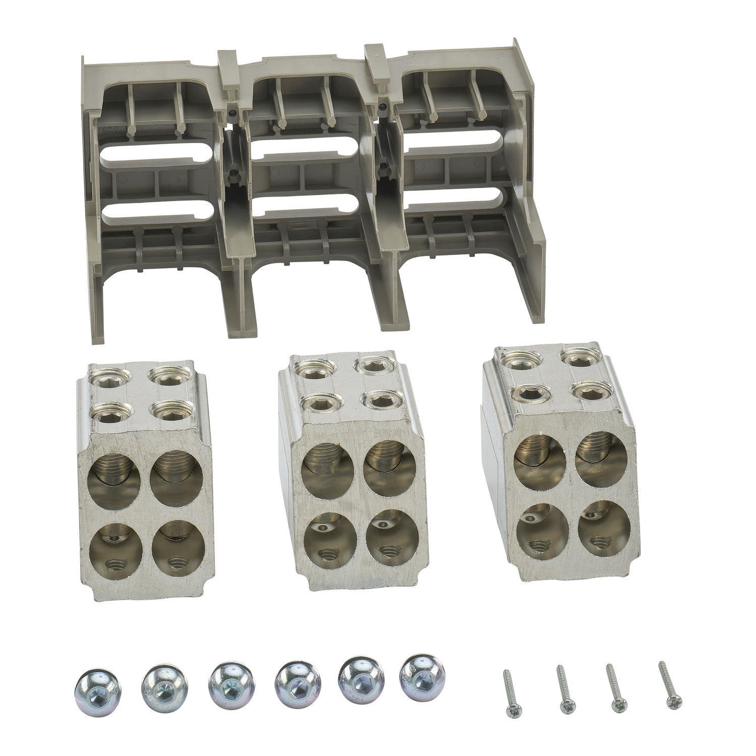 AL1200P25K Both End Downstream Mechanical Lug Kit, 8 to 1/0 AWG Al/14 to 1/0 AWG Cu, For Use With PowerPact 15 to 150 A P-Frame Molded Circuit Breaker