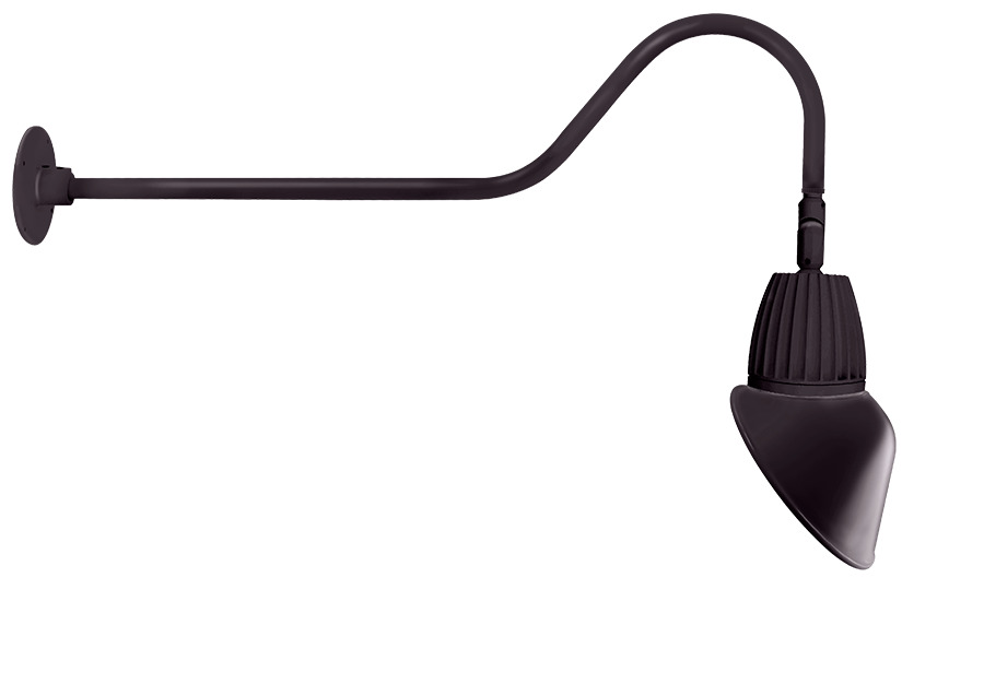 GN2LED26NAC11A LGOOSE Flood Gooseneck Decorative Fixture With GOOSE2A 35 in Goose Arm Style 2, 28 W Fixture, 120/208/240/277 V AC, Bronze Housing