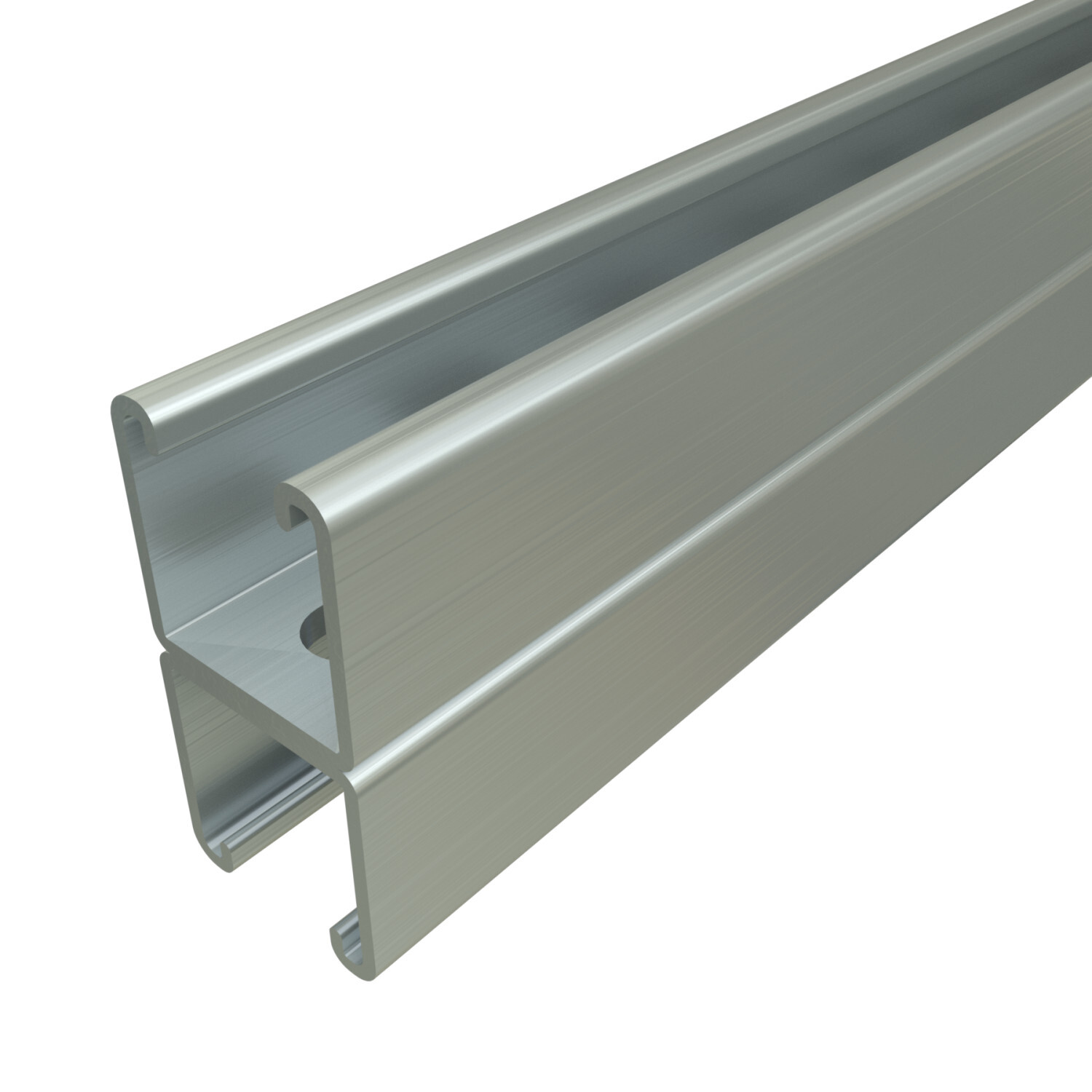 P1001T-20HG P1000 Back to Back Slotted Channel, 20 ft L 1-5/8 in W 3-1/4 in D 12 ga THK, Low Carbon Steel, Hot Dipped Galvanized, Domestic