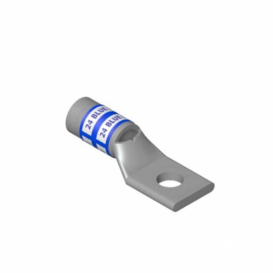 54142-TB Color-Keyed 54100 1-Hole Non-Insulated Compression Lug With Peep Hole, Inspection Window, 2 AWG Copper Conductor, Die Code: 33, 5/16 in Stud, Copper