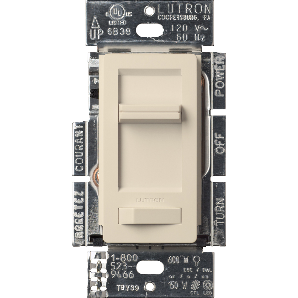 LECL-153PH-LA Lumea LED+ Dimmer Switch, No Neutral Required, 150W LED or 600W Incandescent/Halogen, 120V, 1 Pole/3-Way, Light Almond
