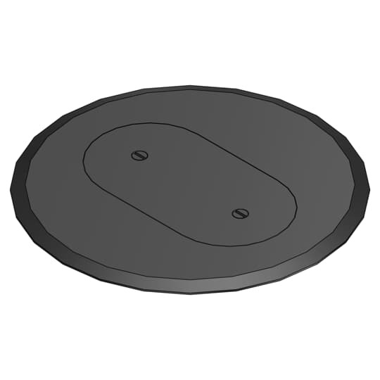 P-68-SRC-BLK Steel City MopTite Non-Metallic Carpet Plate and Cover, 6 in Dia, Polycarbonate