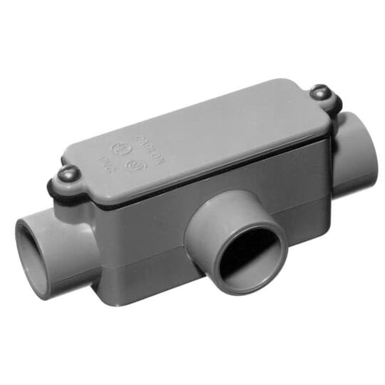 E983D-CAR Carlon Type T Non-Metallic Conduit Body, 1/2 in Hub, 4 cu-in Capacity, PVC