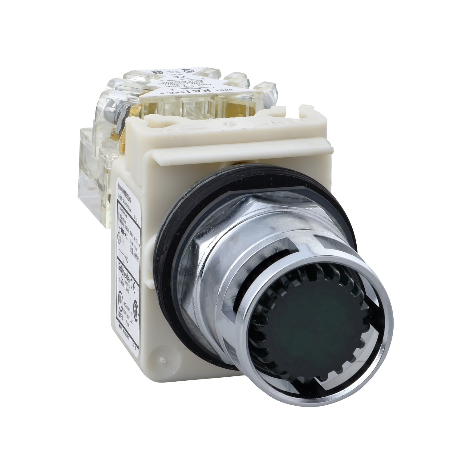 9001K3L35LGGH13 Harmony Type T-K Complete Round Standard Dusttight Oiltight Watertight Illuminated Pushbutton, 30 mm, 1CO Contact, Green