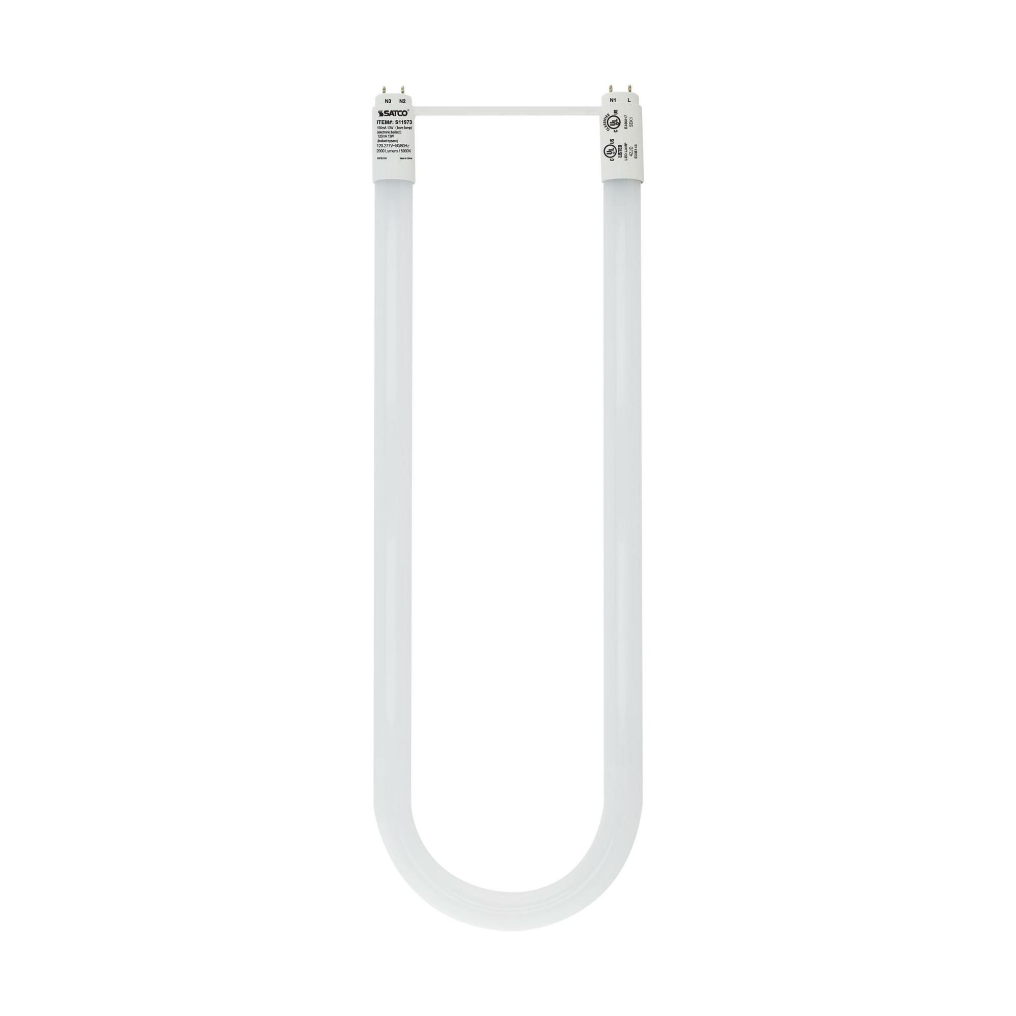 S11973 U Bend Light, 13 W, 32 W Incandescent Equivalent, G13 Lamp Base, T8 Shape, 2000 Lumens