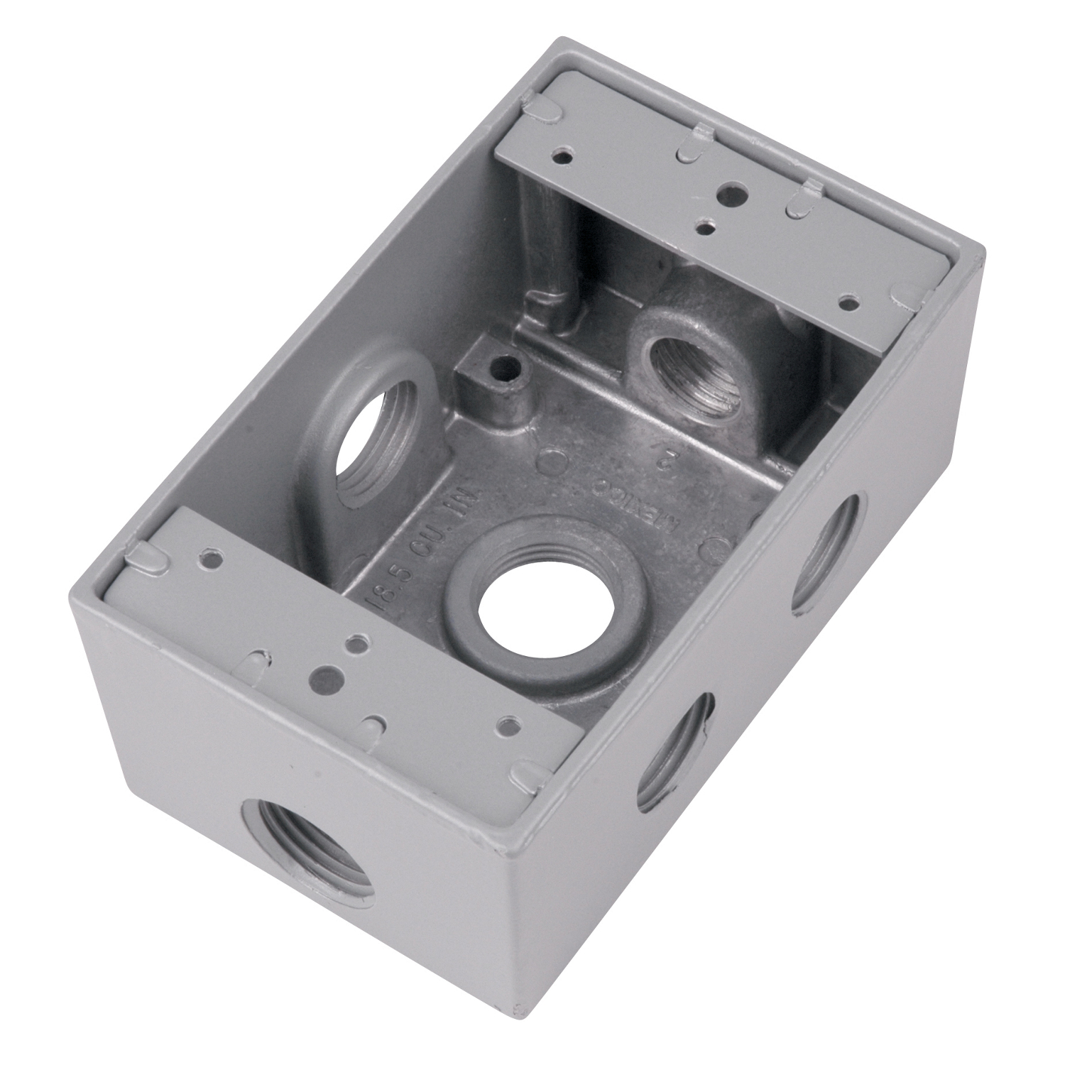 IH6S2-2 Red Dot Universal Weatherproof Box, Die Cast Aluminum, 17.5 cu-in Capacity, 1 Gangs, 6 Outlets, 4-9/16 in H x 2-13/16 in W x 2 in D