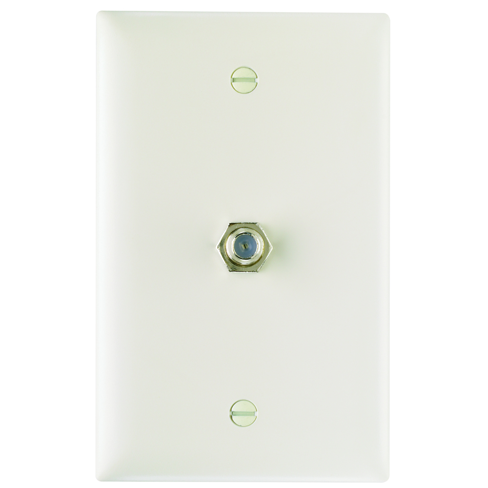 TPCATV-LA Standard Phone Wallplate, 1 Gangs, 4.7 in L, Thermoplastic, Box Mount