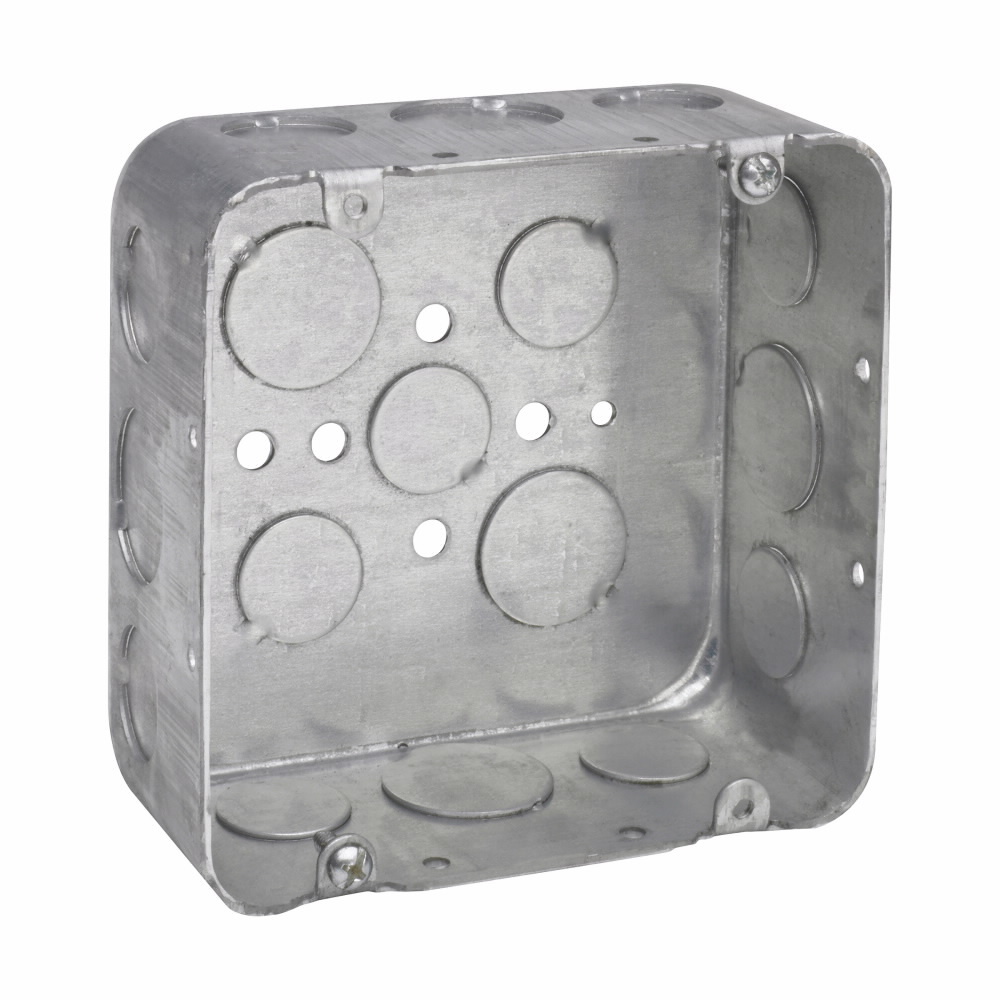 TP556 TP Drawn Outlet Box, Steel, 42 cu-in Capacity, (17) Outlets, (17) Knockouts, 4-11/16 in H x 4-11/16 in W x 2-1/8 in D