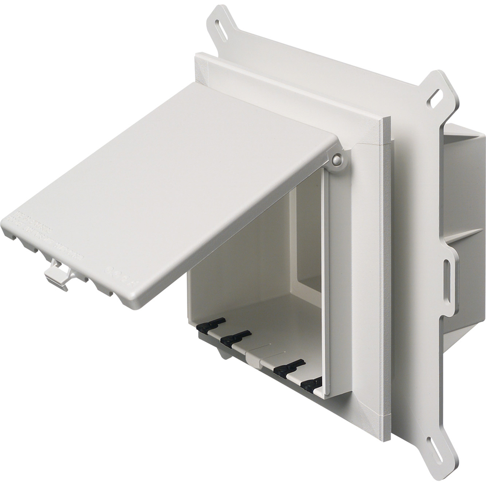 DBVS2W InBox DB Series 1-Piece Low Profile Weatherproof Electrical Box, Plastic, 34 cu-in Capacity, 2 Gangs, 9.058 in L x 8.992 in W x 5.142 in D