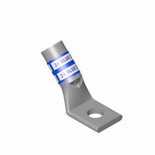 54148UF Color-Keyed 54100 1-Hole Non-Insulated Compression Lug With Peep Hole, 1 AWG Copper Conductor, Die Code: 37, 3/8 in Stud, Copper
