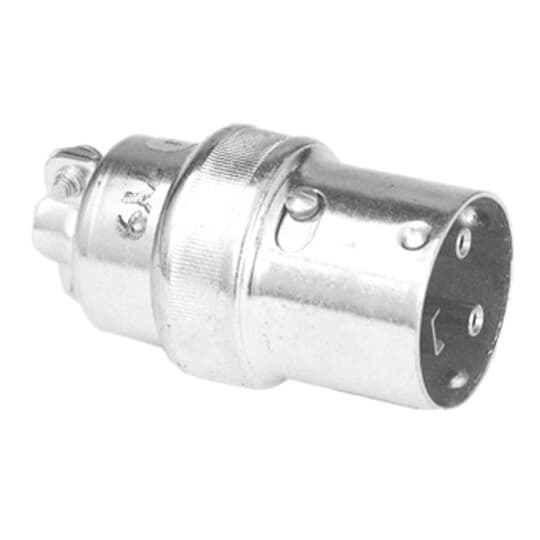 8154 Russellstoll DuraTite Ever-Lok Automatic Locking Plug, 600/250 VAC/VDC, 30 A, 3 Poles, 4 Wires