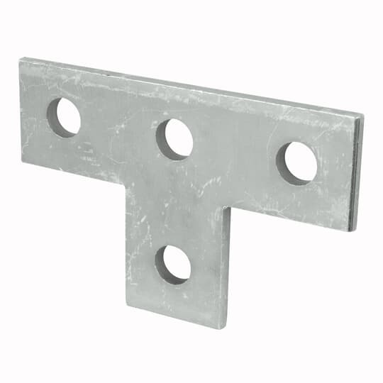 AB220-EG Superstrut 200 Tee Flat Plate Fitting, 4 Holes, 3-1/2 in L x 1-5/8 in W x 1/4 in THK, Steel
