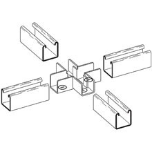 B769-22 Cross Strut Joiner, 4 Holes, 4-1/2 in L x 12 ga THK, Cast Aluminum