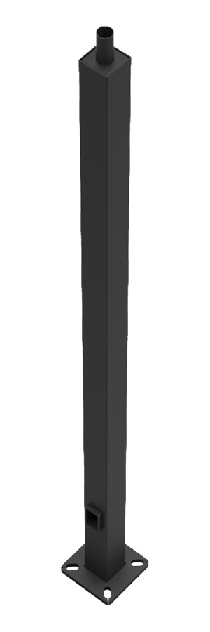 PS4-11-15WT Welded Lighting Pole, 15 ft H Mounting, 11 ga THK, Steel