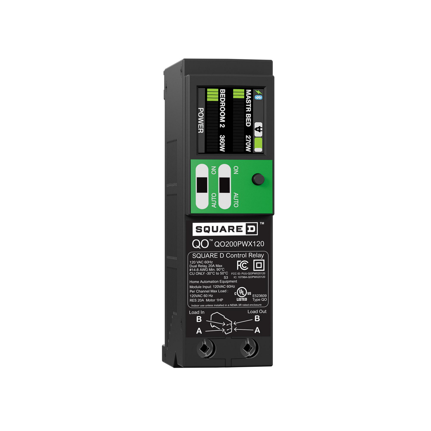 QO200PWX120 Relay, 20 A, 1NC 1 Form B Contact, 120 V AC V Coil
