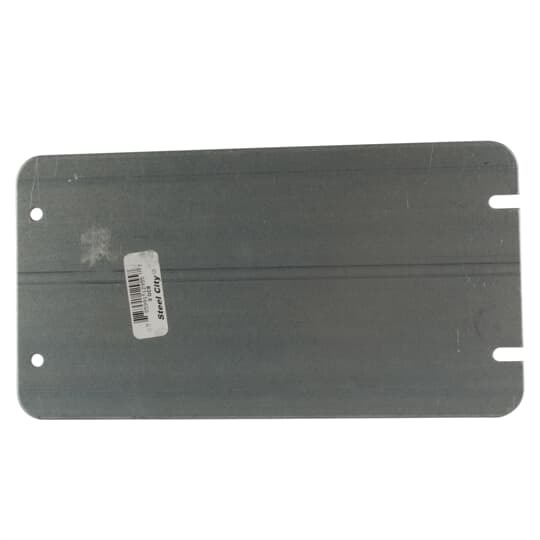 3-GCB Steel City Flat Outlet Box Cover, 8-13/16 in L x 4-11/16 in W, Blank Cover, Steel