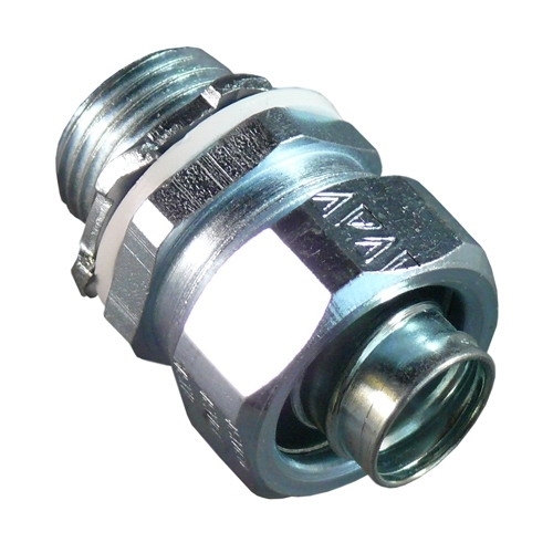 ST Series Straight Liquidtight Connector; 3/4 Inch, Steel Body, Electro-Plated Zinc, Tapered NPT