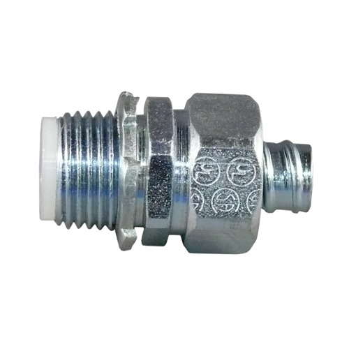 STB-50 Liquid Tight Oiltight Raintight Conduit Connector With Insulated Throat, 1/2 in Trade, Straight, Steel, Zinc Electroplated