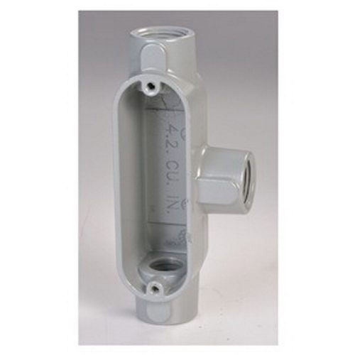 Unilet; Type T Conduit Outlet Body; 1/2 Inch, Form 85, Set-Screw, Pressure Cast Copper-Free Aluminum (4/10 of 1% Max.)