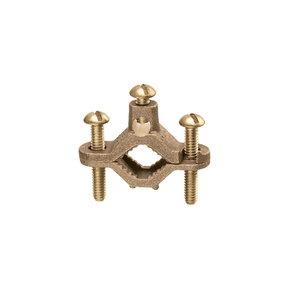 720BBS Bare Wire Ground Clamp With Brass Screw, 10 to 2 AWG Conductor, Solid Brass