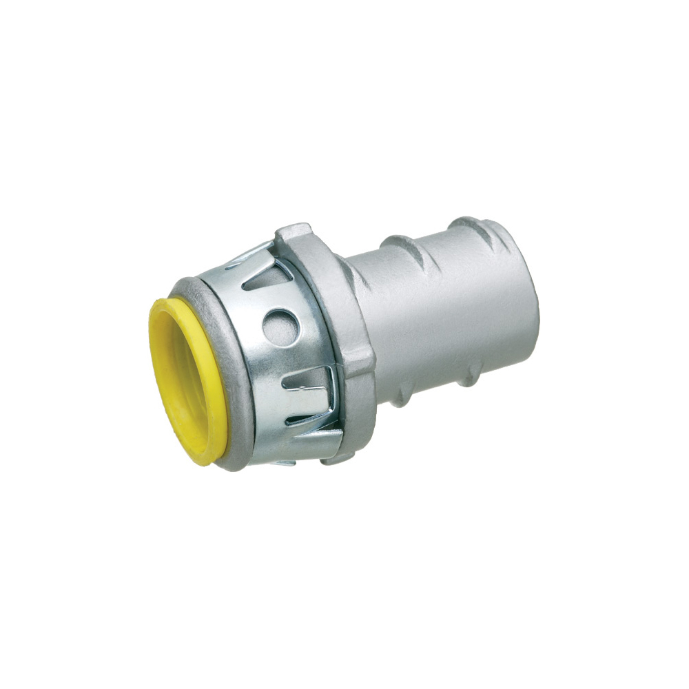GF38AST Snap-Tite Screw-In Connector With Insulated Throat, Spring Steel Clip, 3/8 in Trade, For Use With Aluminum/Steel AC/MC/Flexible Metal Conduit, Die Cast Zinc