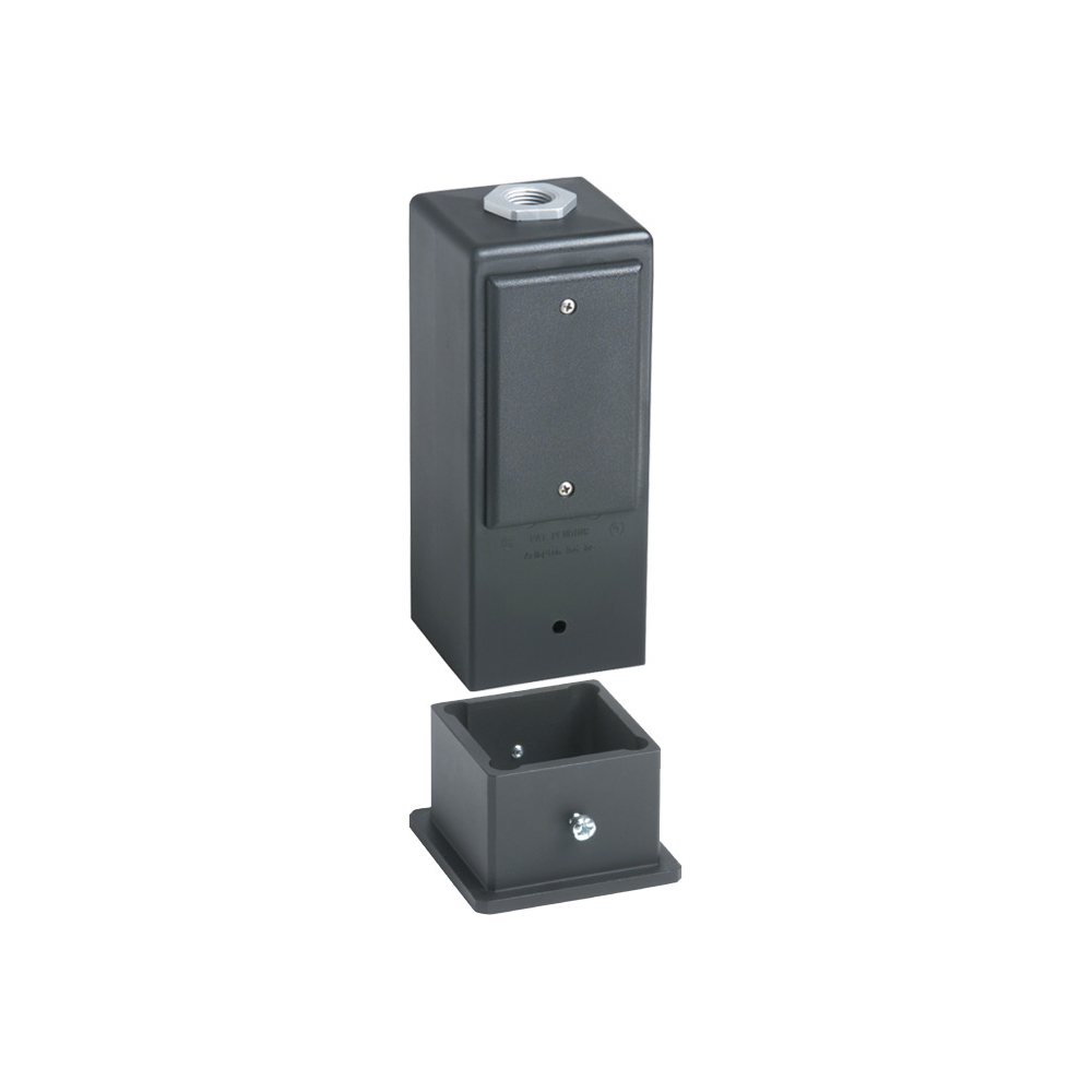 GPD9B Gard-N-Post GP Series 2-Piece Low Profile Fixture Support With GPD9BGC Grounding Clip, 9 in L x 3-3/8 in W x 3-3/8 in H, In-Ground Mount, Plastic