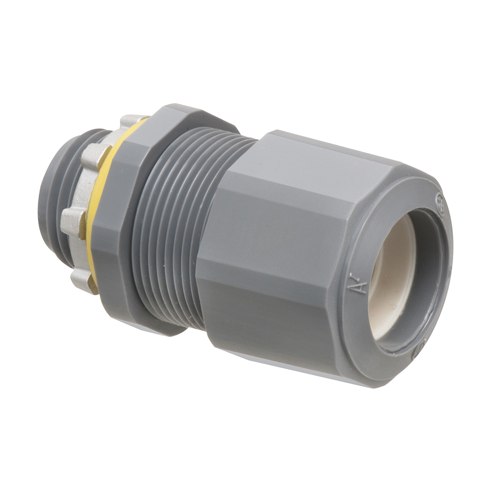 LPCG507 Low Profile Liquidtight Oiltight Strain Relief Cord Connector, 1/2 in Trade, 0.385 to 0.75 in Cable Openings, Nylon/Polyethylene/Santoprene/Zinc