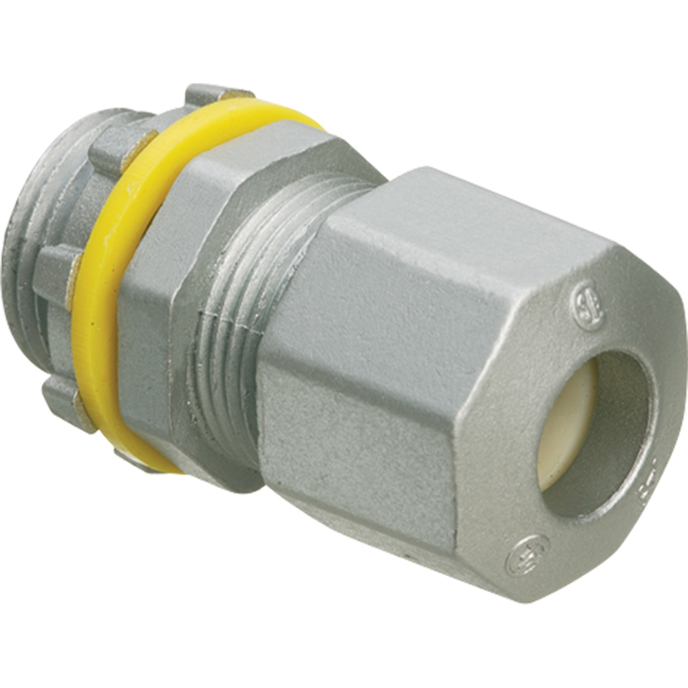 LPCG50Z Low Profile Liquidtight Oiltight Strain Relief Cord Connector, 1/2 in Trade, 0.2 to 0.472 in Cable Openings, Nylon/Polyethylene/Santoprene/Zinc