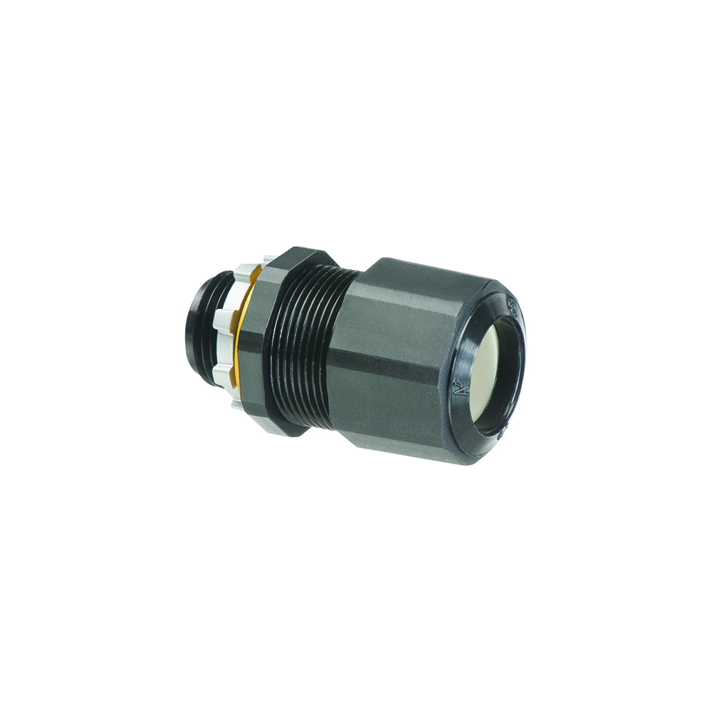 LPCG757BL Colorgrip Low Profile Oiltight Strain Relief Cord Connector, 3/4 in Trade, 0.385 to 0.75 in Cable Openings, Nylon/Polyethylene/Santoprene/Zinc