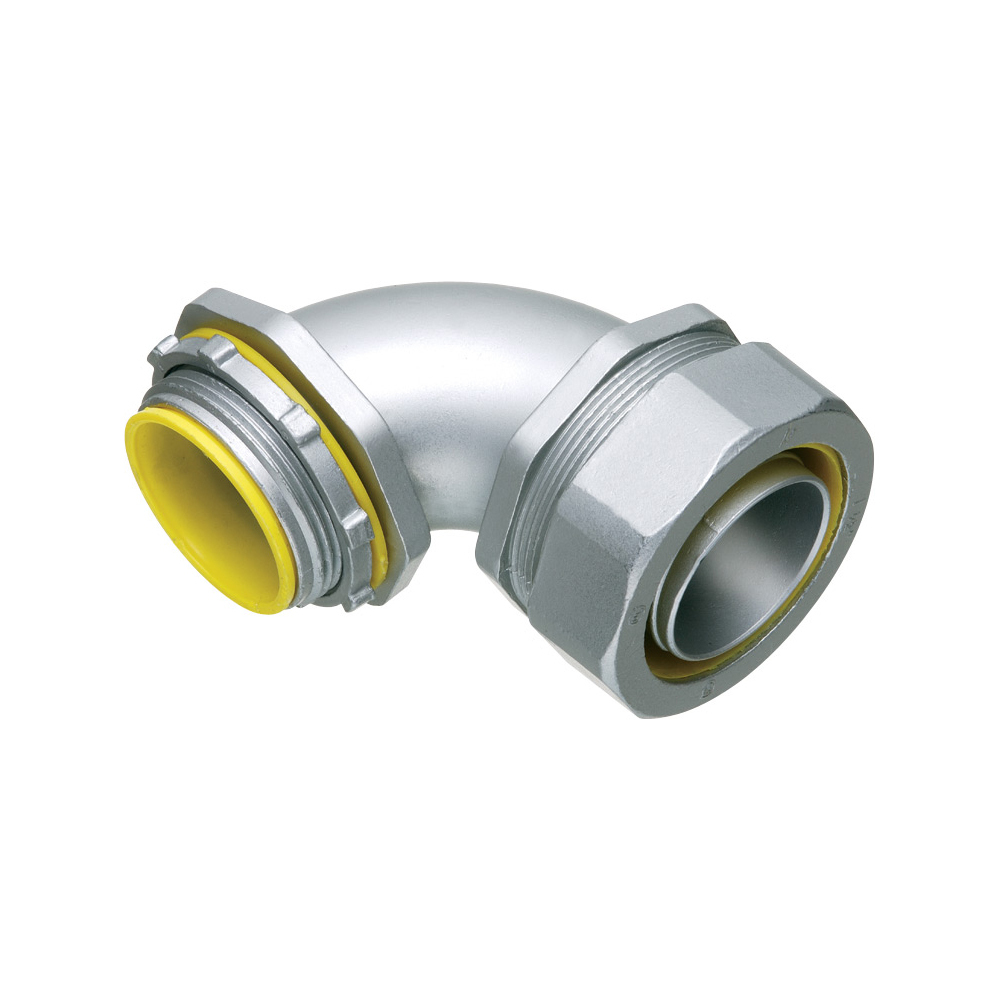 LT90300 Form B Insulated Throat Straight Connector With Insulated Throat, 3 in Trade, 90 deg, Die Cast Zinc